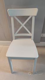 6 Sedie IKEA Rosentorp bianche legno
