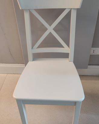 6 Sedie IKEA Rosentorp bianche legno