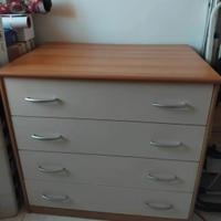 cassettiera classica bianca 4 cassetti 