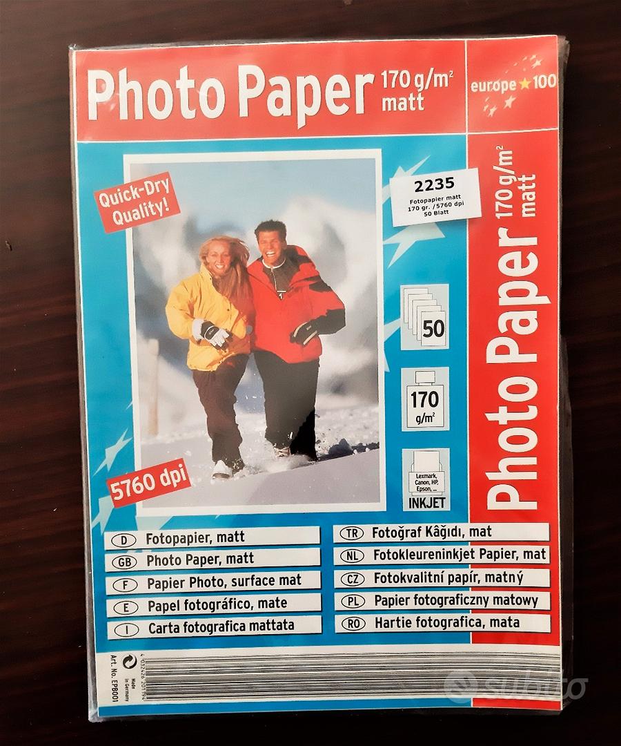 Carta Fotografica Matta A4 100 Fogli 5760 dpi Nuov - Fotografia In ...