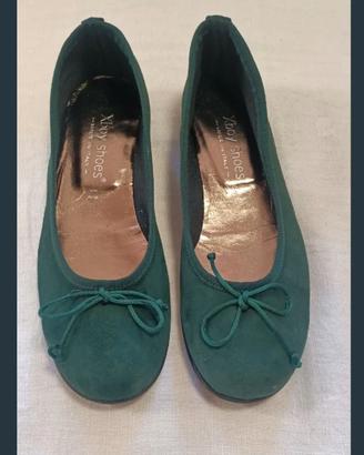 Ballerine camoscio verde bosco