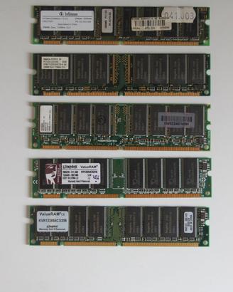 Lotto (quattro) 5 pezzi DDR  5x256Mb USATE