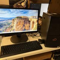 PC FISSO + MONITOR Intel Xeon E3-1225 16gb WIN 11
