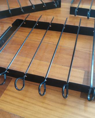 Spiedini con 3 Supporti Kabob Rack