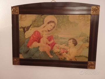 Quadro Natività antichissimo dipinto tela 88x66