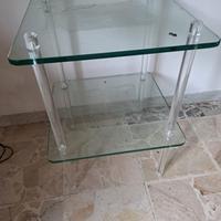 Mobile porta stereo in vetro e plessyglass