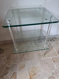 Mobile porta stereo in vetro e plessyglass