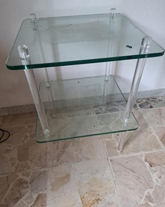 Mobile porta stereo in vetro e plessyglass