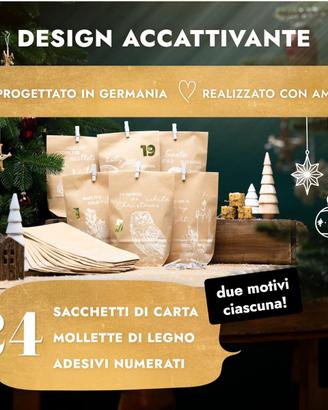 Calendario dell'Avvento da riempire, 24 sacchetti