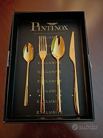 posate pintinox con finitura gold per 6 persone