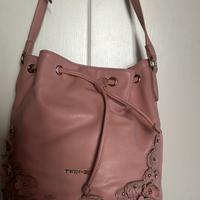 Borsa secchiello in pelle rosa Twin Set