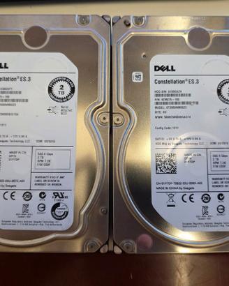 Lotto 2x HDD SAS DELL Constellation 2TB 3,5 Server