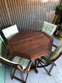 Tavolo e sedie richiudibili. Set da esterno
