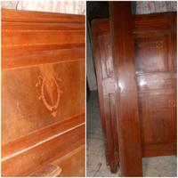 '900 Letto Matrimoniale in Legno a 2 piazze