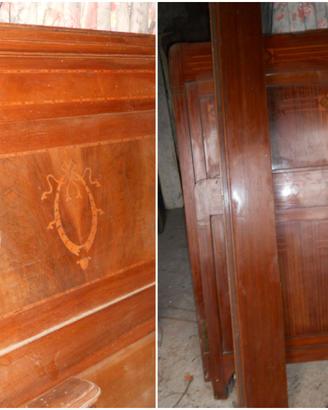 '900 Letto Matrimoniale in Legno a 2 piazze