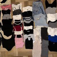 set vestiti abiti shorts crop top t shirt