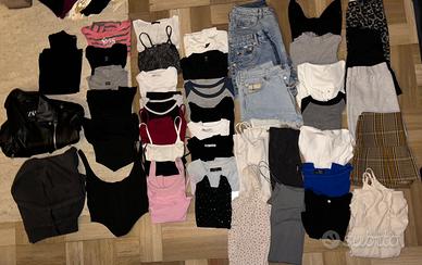 set vestiti abiti shorts crop top t shirt