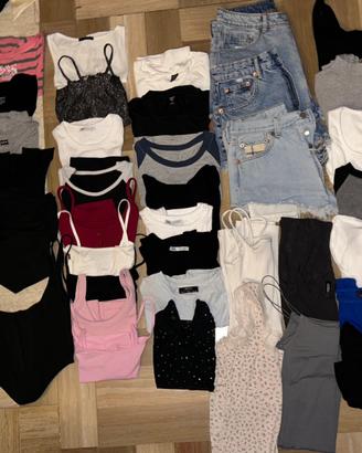 set vestiti abiti shorts crop top t shirt