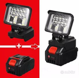 Lampada Faro Portatile Led + Batteria 36V 6500K