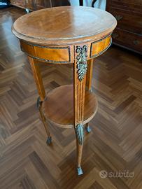 Tavolino vintage a 2 piani porta piante/lampade