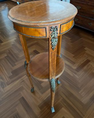 Tavolino vintage a 2 piani porta piante/lampade