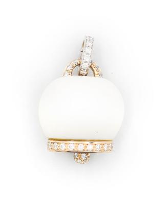 Ciondolo Campanella Chantecler in Ceramica Bianca