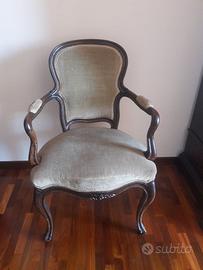 Antica Poltrona Luigi XV - Fine '800 - Noce