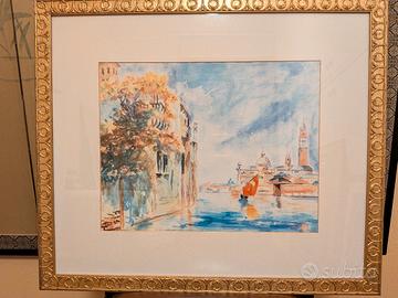 Coppia Quadri Acquerelli "Venezia" - Aldo Beldì