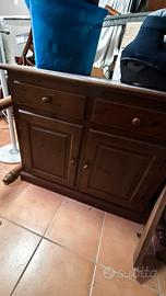 mobiletto legno credenza due ante