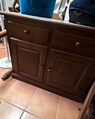 mobiletto legno credenza due ante