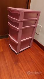 mobiletto in plastica rosa