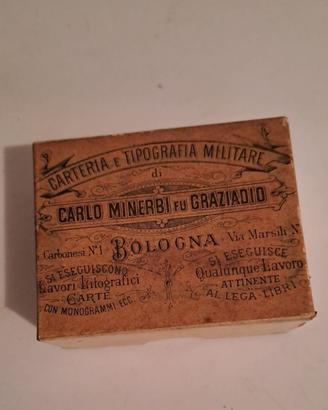 Scatola pubblicitaria Carlo Minerbi Bologna