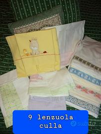 9 lenzulini per culla