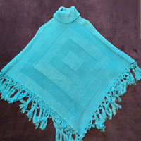 Poncho azzurro per donna