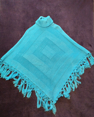 Poncho azzurro per donna
