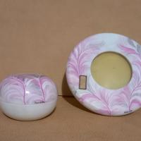 Set in vetro statuario:portafoto e portagioie.