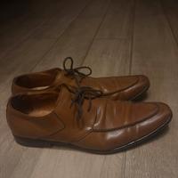 Scarpe  marroni uomo eleganti vero cuoio T43