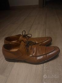 Scarpe  marroni uomo eleganti vero cuoio T43