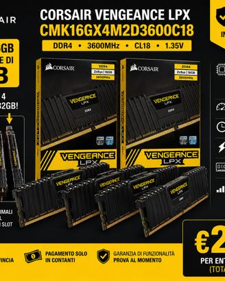 Corsair 32GB DDR4 3600 CL18 NUOVE SIGILLATE 4X8GB