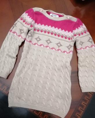 Vestito maglia bimba 3 pommes fucsia 12-18 mesi 