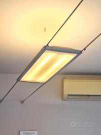 Lampade industriali neon, sospensione lineare