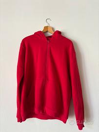 Felpa rossa con zip, con logo Pickwick