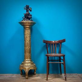COLONNA BAROCCO DORATA PORTA STATUE PIANTE LAMPADA