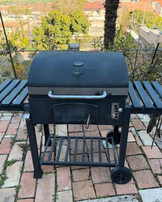 Barbecue a carbone in acciaio con coperchio!