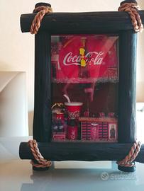 Orologio da parete/mensola Coca-Cola in legno