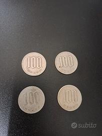 100 yen Giappone lotto 4 monete