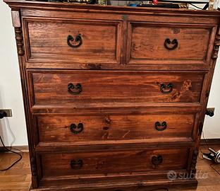 Armadio+casesettiera in legno massiccio