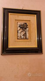 QUADRO con PAESAGGIO IN LAMINA D’ARGENTO