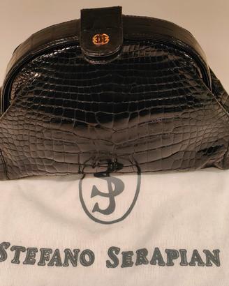 Pochette in coccodrillo Stefano Serapian. 