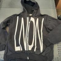 felpa uomo con zip e cappuccio nera taglia xl